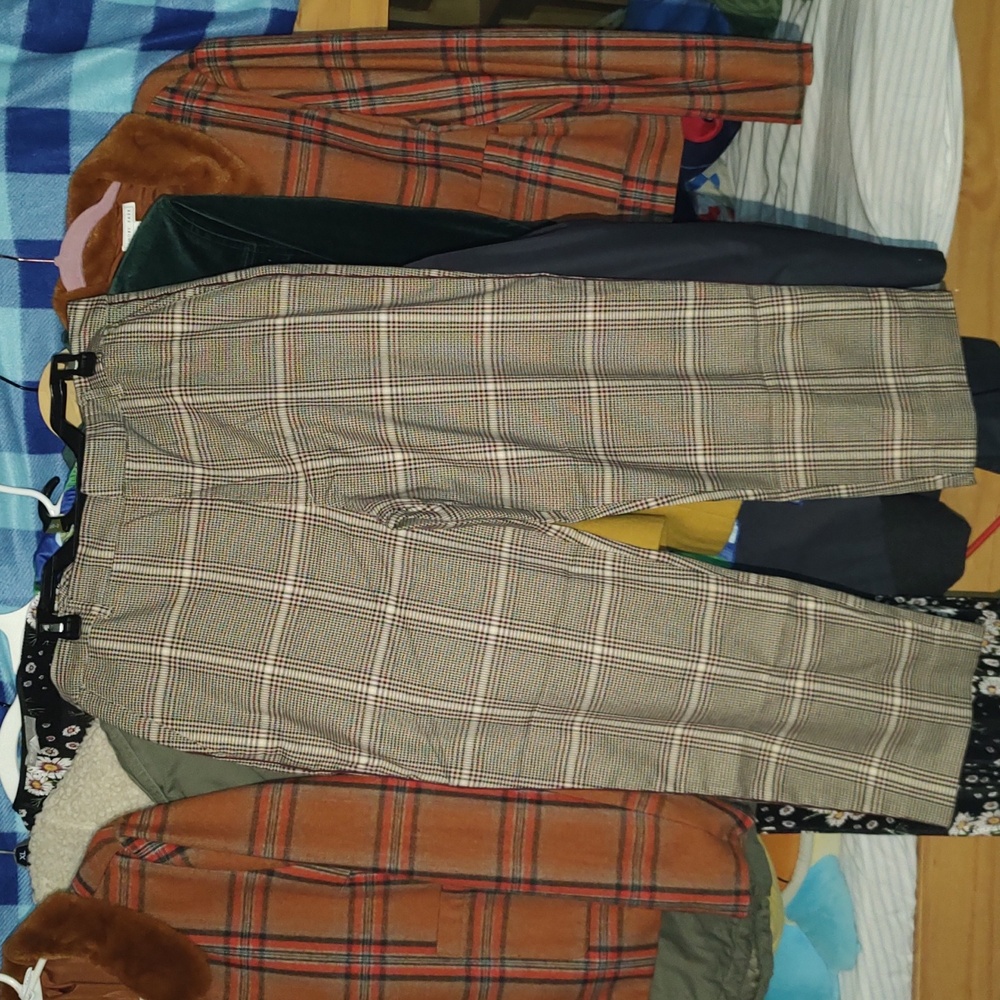 Abercrombie and Fitch Simone High Rise Ankle Flare Plaid Pants